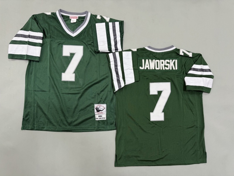 Men 2025 Philadelphia Eagles #7 Jaworski green Throwback Limited NFL Jersey style 001
